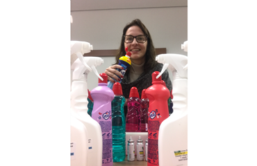 Lady with bottles